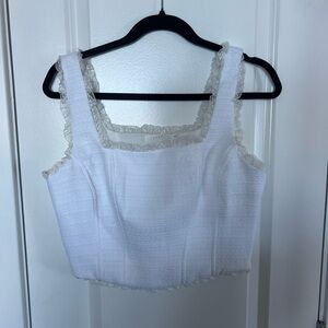 Lush White Sleeveless Corset Top